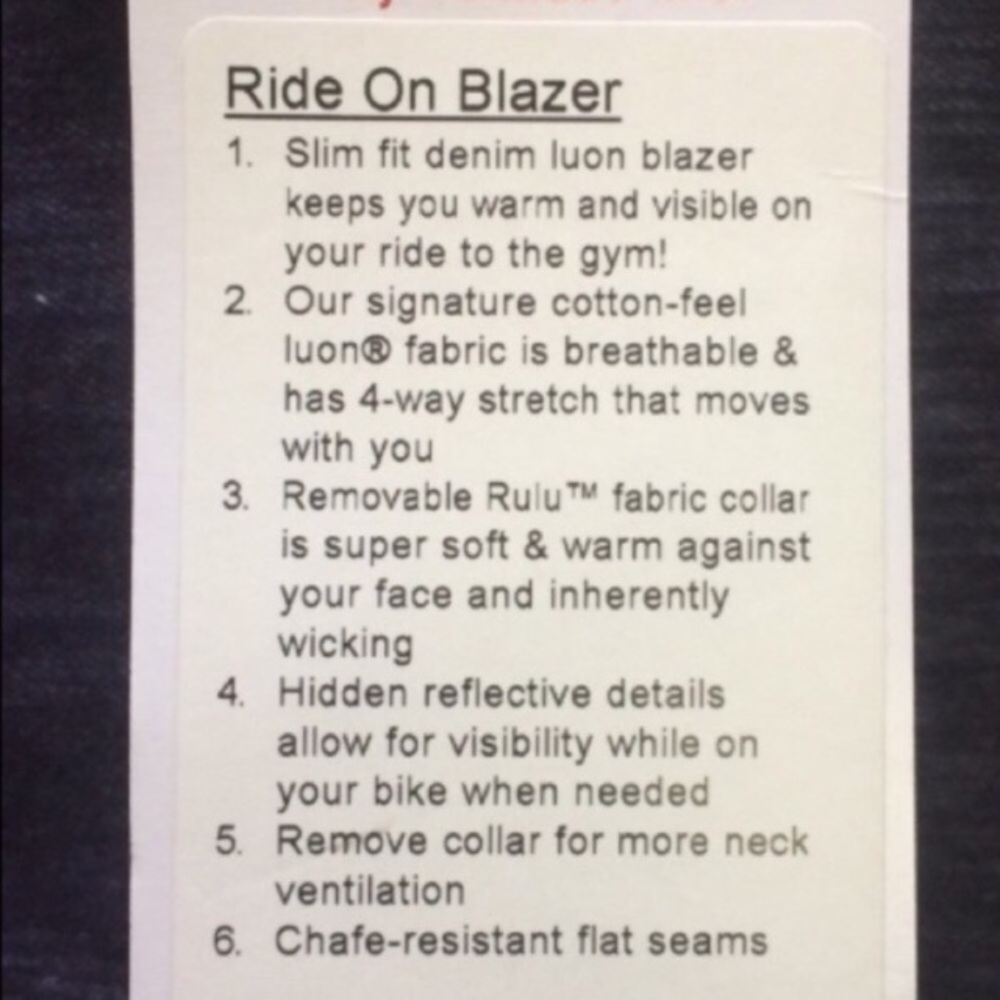 🔥Lululemon Ride On Blazer/Jacket-Deep Indigo🔥 - Picture 8 of 9